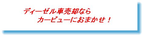 ディーゼル車を無料で買取り査定いたします